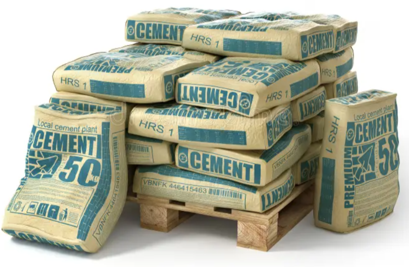 Cement bags ready for construction supply